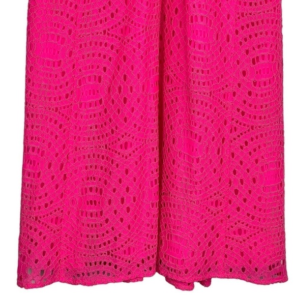 LILLY PULITZER QUINN KNOTTY LACE KIR ROYAL PINK HALTER TRAPEZE SWING MIINI DRESS - Picture 7 of 13